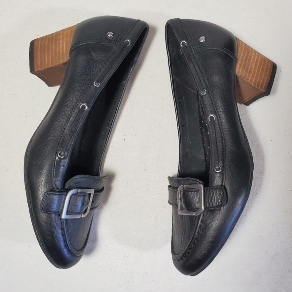 Rockport Adiprene Buckled Black Leather Loafer Block Heel Size US 6.5 - Picture 4 of 15